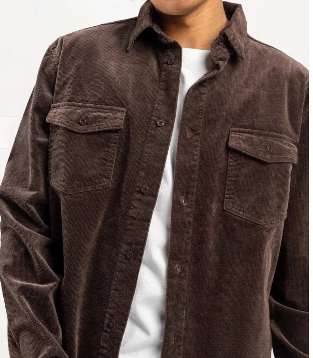Roman VTG Corduroy Mens XXL 100%Cotton Shirt Brown Shacket Grunge Outerwear